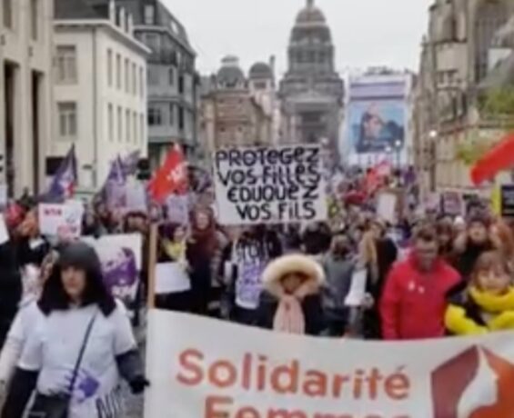 Belçika’da bayana müteveccih şiddet protesto edildi