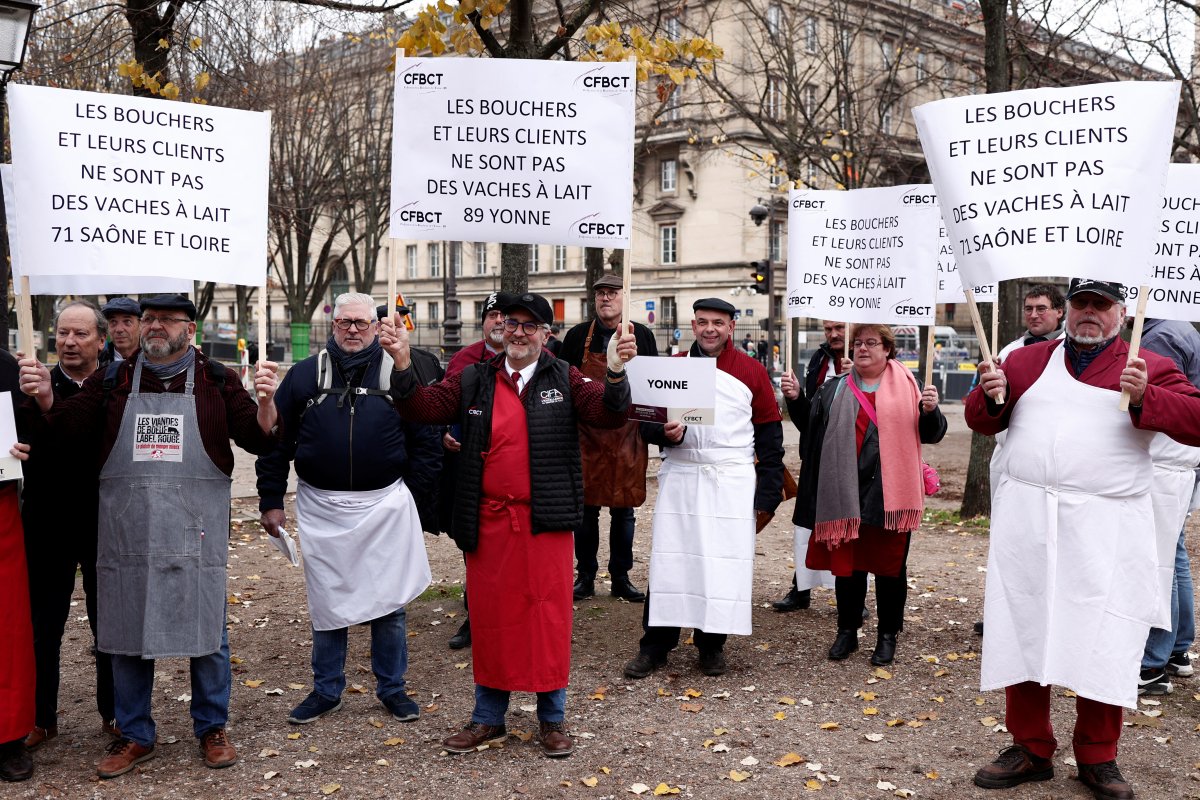 Fransa da kasaplar elektrik zammını protesto etti #1