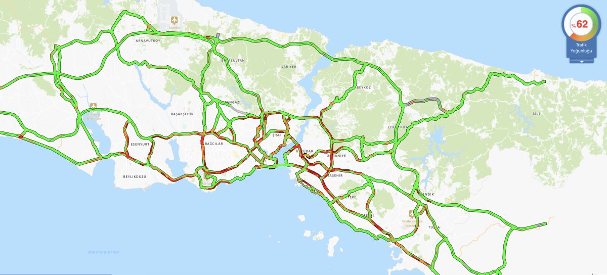 İstanbul da trafik yoğunluğu yüzde 62 ye ulaştı #2