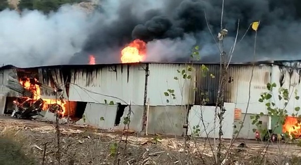 Amasya da yangın çıkan fabrika küle döndü #2