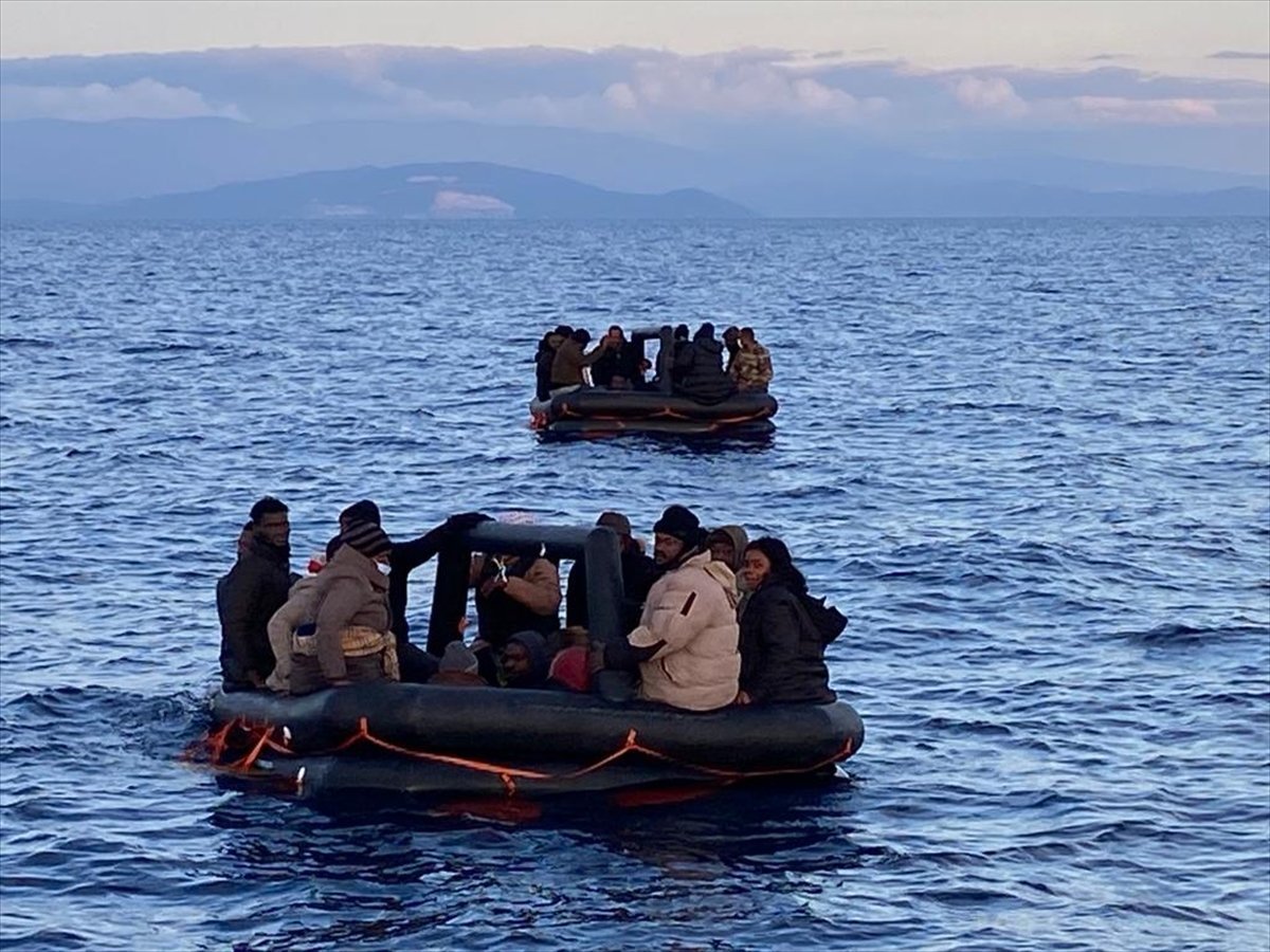 Muğla da geri itilen 124 göçmen kurtarıldı #1