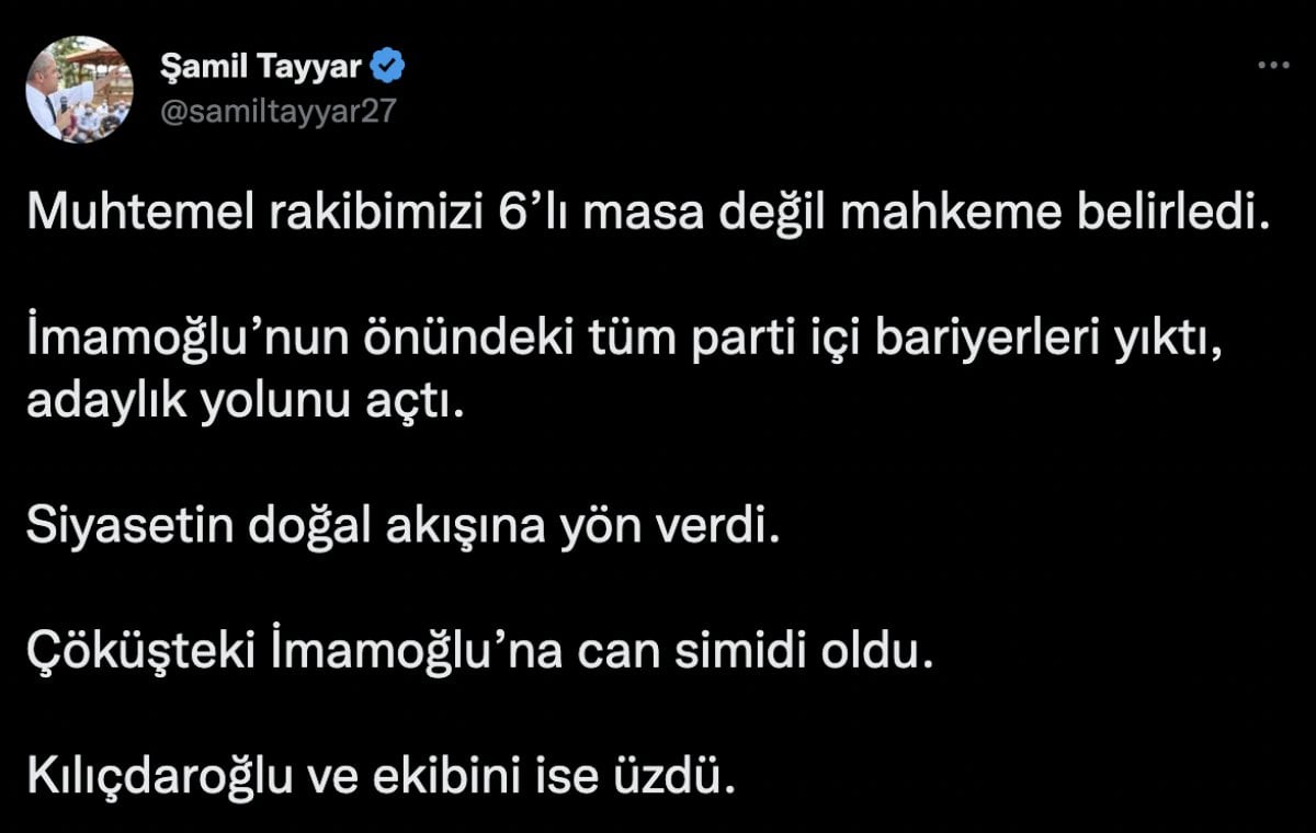 Şamil Tayyar: Rakibimizi mahkeme belirledi #1
