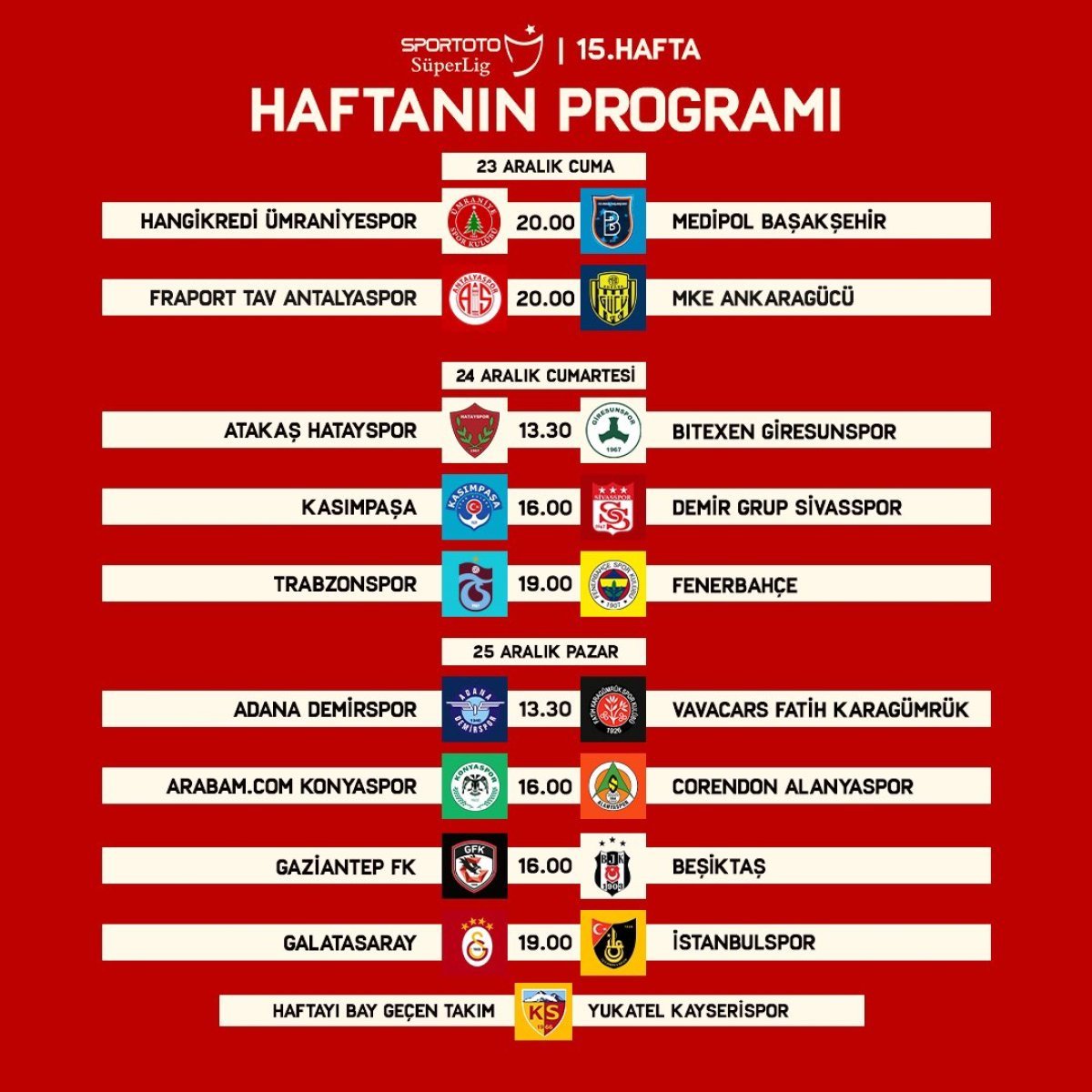 Süper Lig de dört haftanın programı belli oldu #2