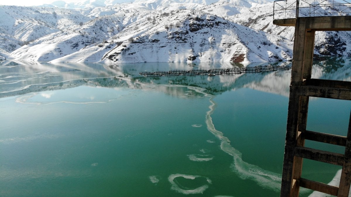 Göyne Sulama Barajı buz tuttu #1